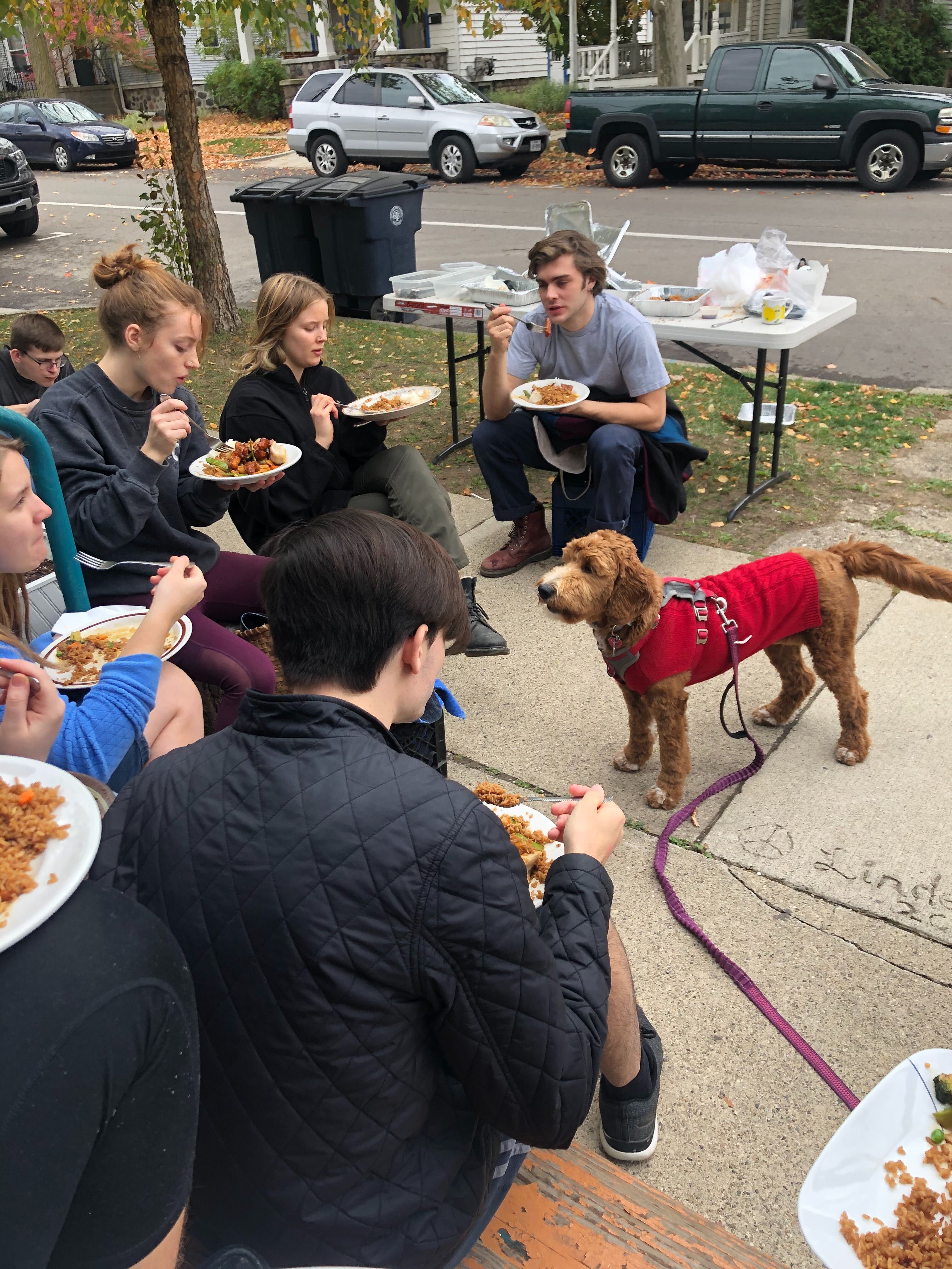eating lunch together